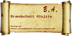 Brandschott Alojzia névjegykártya